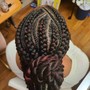 Half Up Half Down braids or twists