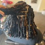 goddess locs (mid back)