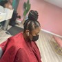 Sleek ponytail wit braid