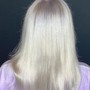 Medium/Long Hair Double Process WHITE BLONDE + Cut