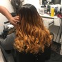 Natural blowout/silk press