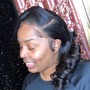 Slick back ponytail with or without bang