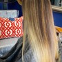 Root color with partial highlights