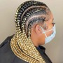 2 feed in Braids w/ curly weave added