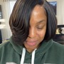 Women's cut/round brush styling