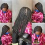 Large Knotless braids (Bantu knot ends)