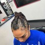 men cornrows full head(2braids)