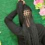 Medium knotless braids  butt length with curls