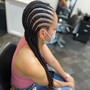 Feed-in Cornrows with Weave Ponytail