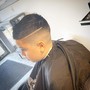 Low Fade W A Shaved Side Part