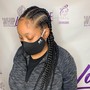 Styled Cornrows On Natural Hair (10 Braid Max)