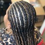 Small straight back feed-in braids 20-25 braids