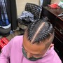 men cornrows full head(2braids)