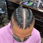 men cornrows full head(2braids)