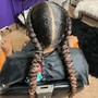 Straight back Cornrows(No Weave Added)