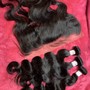 Half up/ half down /quick weave