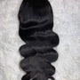 Half up/ half down /quick weave