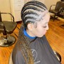 2 feed in Braids w/ curly weave added