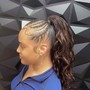 Braided Ponytail middle part