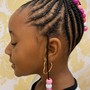 Cornrows style or Chain Braids in the front Individuals in the back