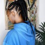 Cornrows into ponytail