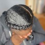 Braided feed in ponytail