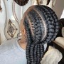 Half cornrow / half weave