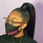 Sleek ponytail (shampoo and silk out)