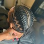 4 men braids w/design (w/top fade)