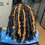 Synthetic/Human Curly hair added to MEDIUM braids