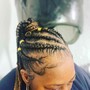 Feed in braided ponytail