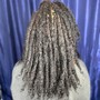 Synthetic human Blend Bohemian Locs with shaved sides