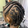 Two strand twist starter locs Short & Ear length