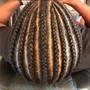 Cornrows with natural hair