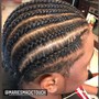 Cornrows with natural hair