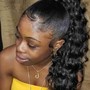 Feed-in cornrow ponytail Braids