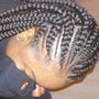 2 feed-in Braids w flat iron