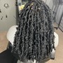 Synthetic/Human Curly hair added to MEDIUM braids