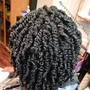 1/2  head Large Flat Twist or Two Strand Twist twist (top half/mohalk)