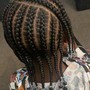 2 Natural Straight Back Braids