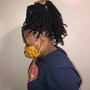 Half rubberband half dread style soft locs