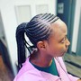 Feed in braided ponytail