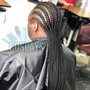 Xs cornrows in front/sew in back