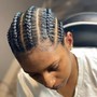 Stitch braids with natural hair