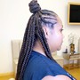 Cornrows style or Chain Braids in the front Individuals in the back