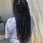 End of back Faux Locs