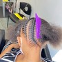 Fiesta Ponytail ( Stitch braids into a ponytail)