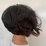 Woman's hair cut short