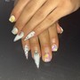 Hand-painted nail art on all finger