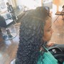 Medium knotless with add on curls